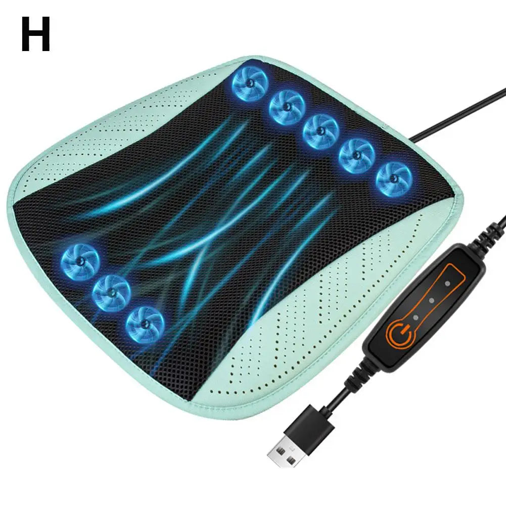 Luxury Car Seat Cooling Cushion with Built-in Fan | Summer Ventilated Seat Cover | Ultimate Heat Relief Driving Experience
