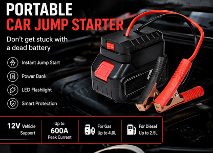 Portable Car Battery Jump Starter – Emergency Power Bank Booster | Compact 12V Auto Start Device