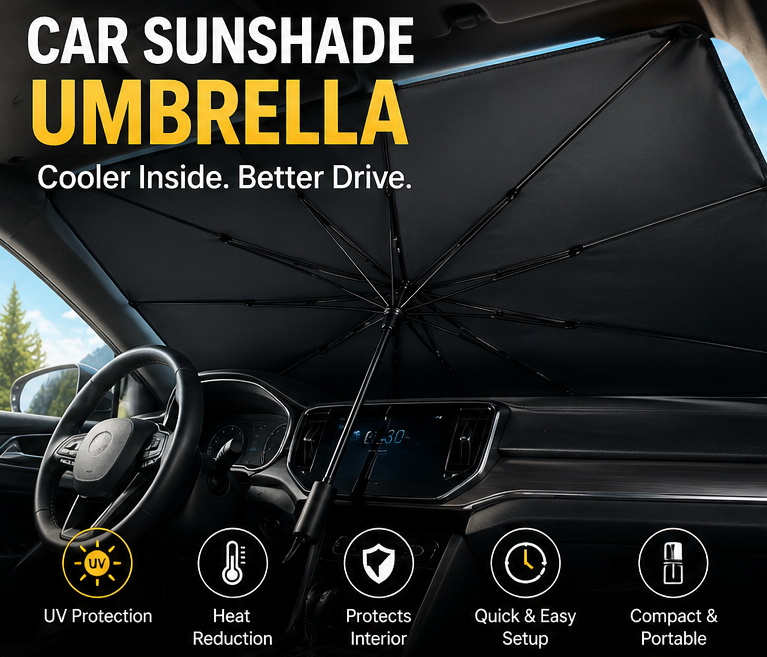Car Windshield Sunshade Umbrella – Foldable UV Protection Auto Sun Shade Cover