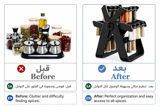 18-Jar Rotating Spice Rack | رف بهارات دوّار 18 علبة