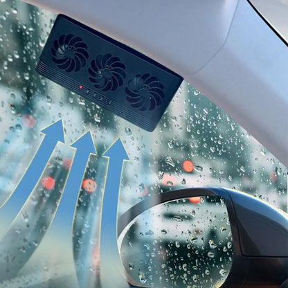 Solar Powered Car Window Vent Fan – 3 Outlet Cooling Exhaust System