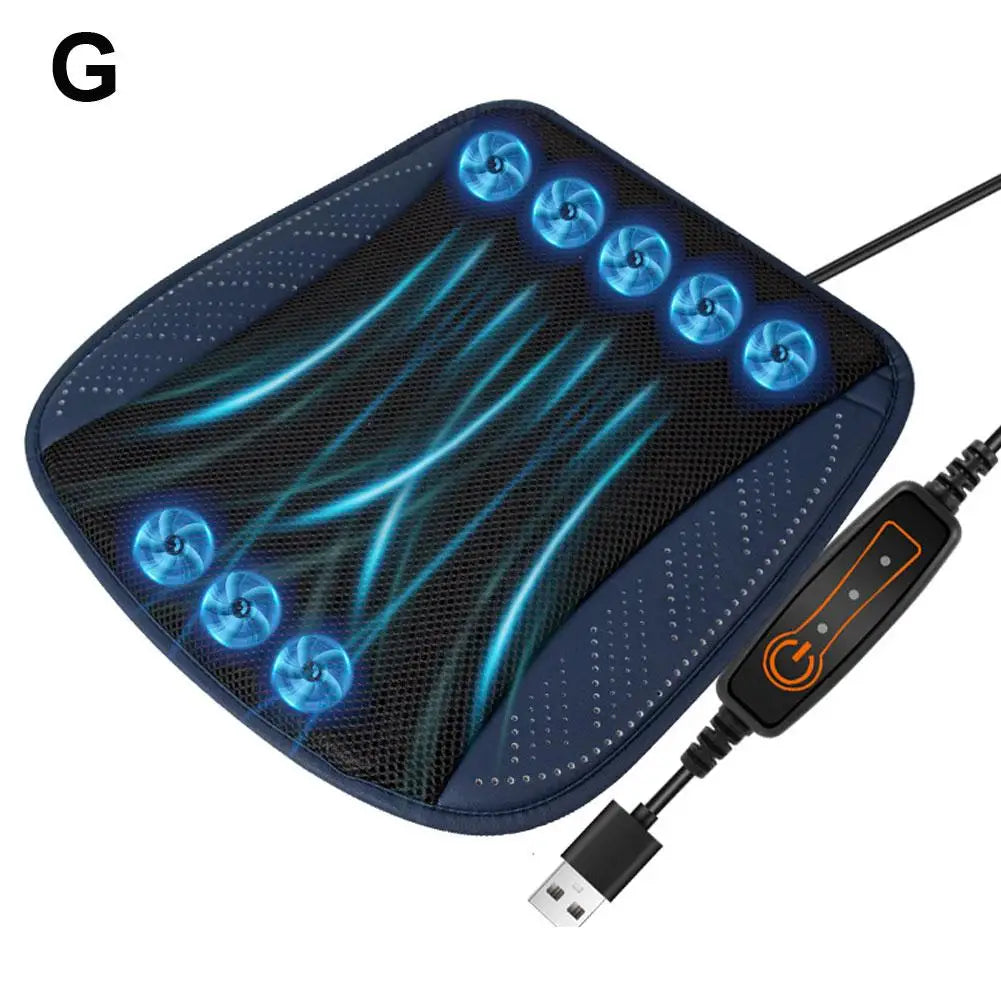 Luxury Car Seat Cooling Cushion with Built-in Fan | Summer Ventilated Seat Cover | Ultimate Heat Relief Driving Experience