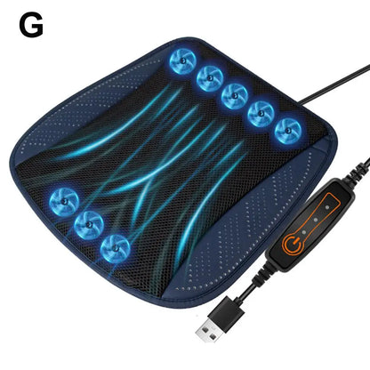 Luxury Car Seat Cooling Cushion with Built-in Fan | Summer Ventilated Seat Cover | Ultimate Heat Relief Driving Experience