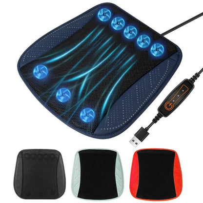 Luxury Car Seat Cooling Cushion with Built-in Fan | Summer Ventilated Seat Cover | Ultimate Heat Relief Driving Experience
