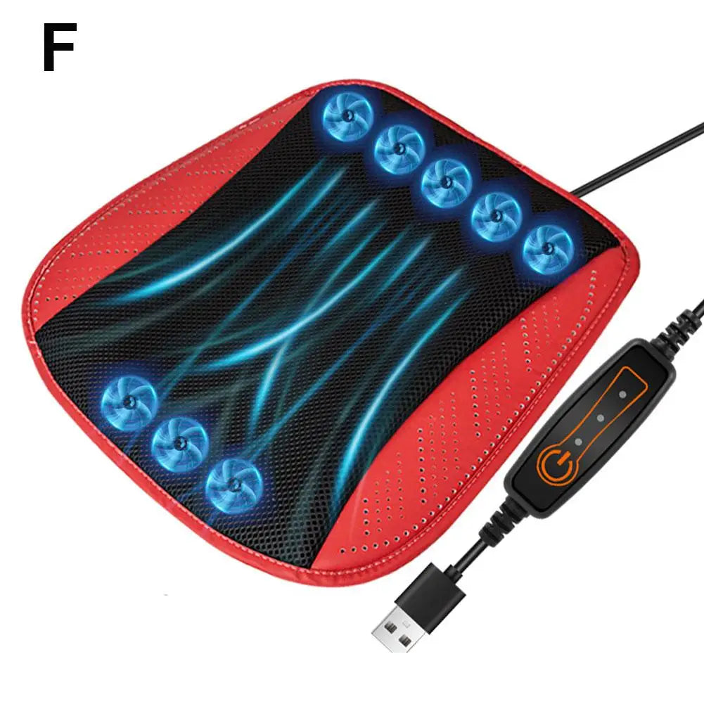 Luxury Car Seat Cooling Cushion with Built-in Fan | Summer Ventilated Seat Cover | Ultimate Heat Relief Driving Experience