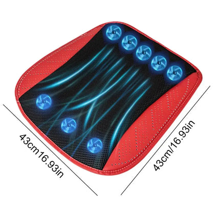 Luxury Car Seat Cooling Cushion with Built-in Fan | Summer Ventilated Seat Cover | Ultimate Heat Relief Driving Experience