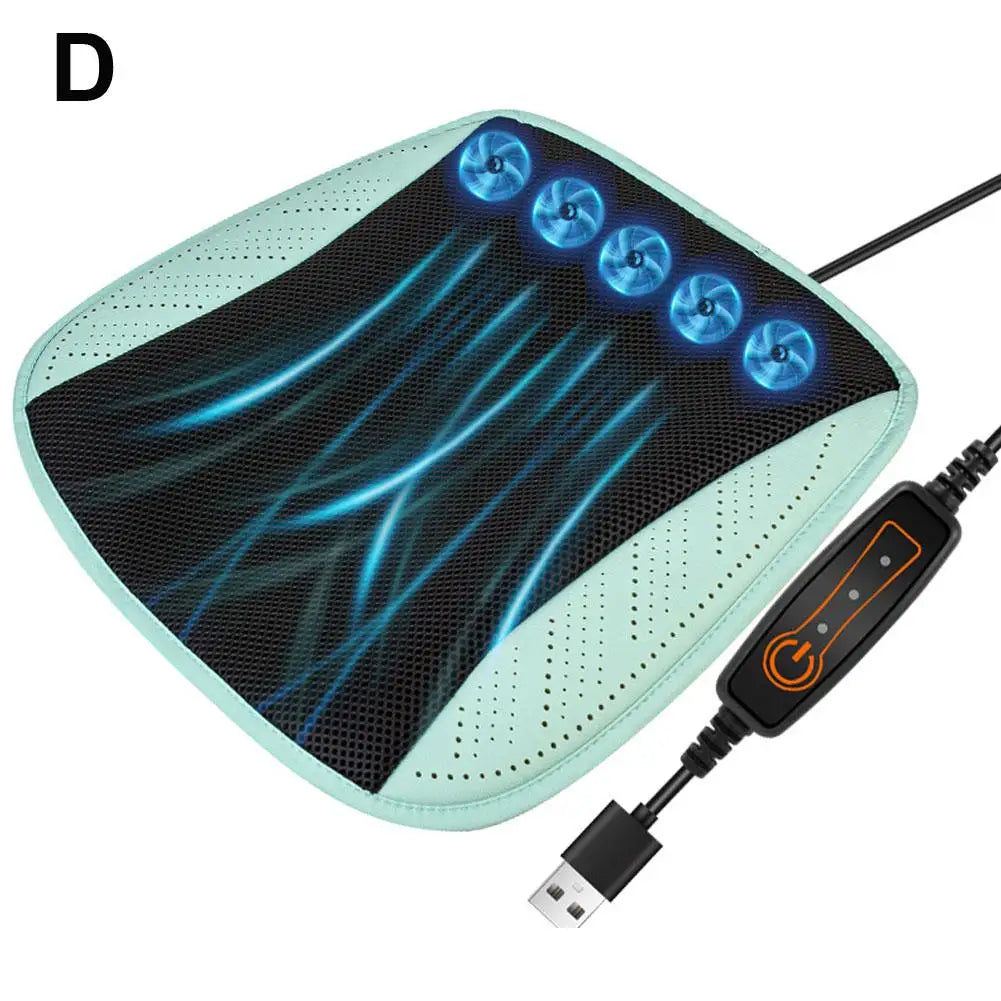 Luxury Car Seat Cooling Cushion with Built-in Fan | Summer Ventilated Seat Cover | Ultimate Heat Relief Driving Experience