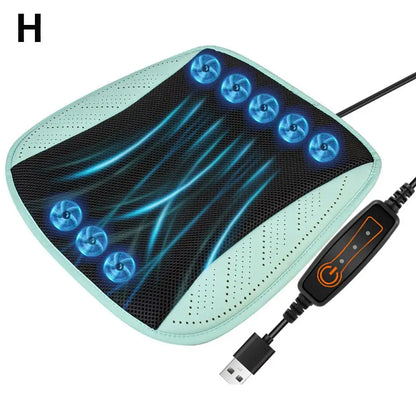 Luxury Car Seat Cooling Cushion with Built-in Fan | Summer Ventilated Seat Cover | Ultimate Heat Relief Driving Experience