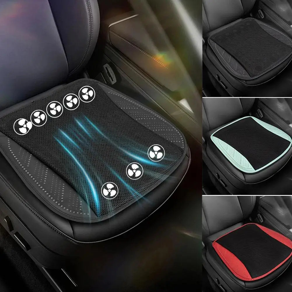 Luxury Car Seat Cooling Cushion with Built-in Fan | Summer Ventilated Seat Cover | Ultimate Heat Relief Driving Experience