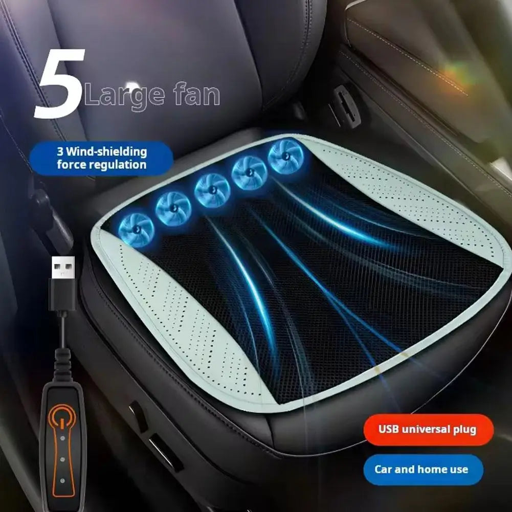 Luxury Car Seat Cooling Cushion with Built-in Fan | Summer Ventilated Seat Cover | Ultimate Heat Relief Driving Experience