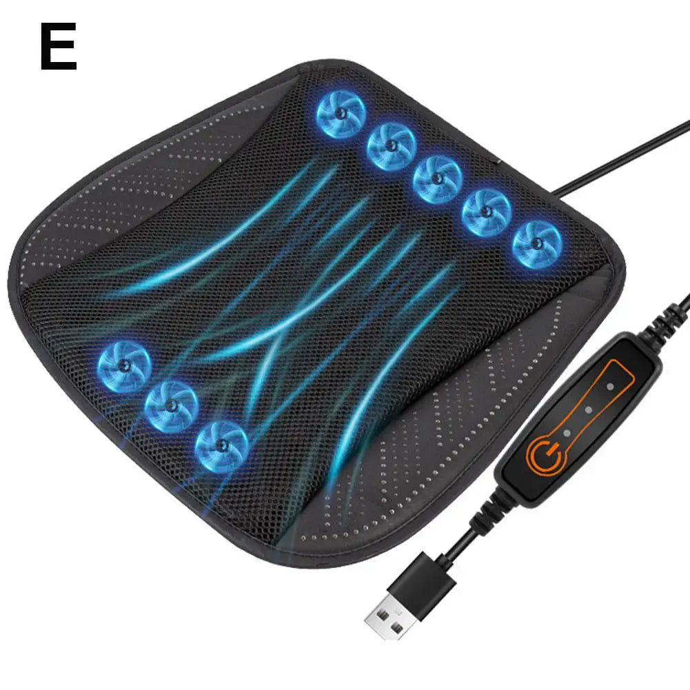 Luxury Car Seat Cooling Cushion with Built-in Fan | Summer Ventilated Seat Cover | Ultimate Heat Relief Driving Experience
