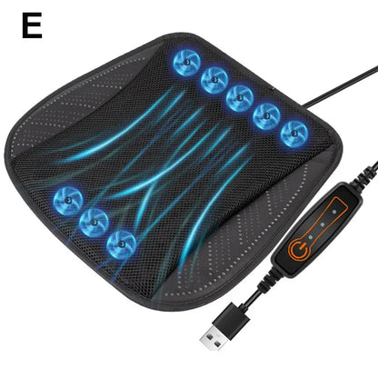 Luxury Car Seat Cooling Cushion with Built-in Fan | Summer Ventilated Seat Cover | Ultimate Heat Relief Driving Experience