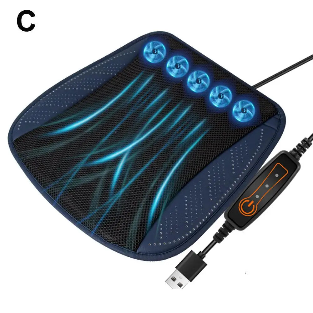 Luxury Car Seat Cooling Cushion with Built-in Fan | Summer Ventilated Seat Cover | Ultimate Heat Relief Driving Experience