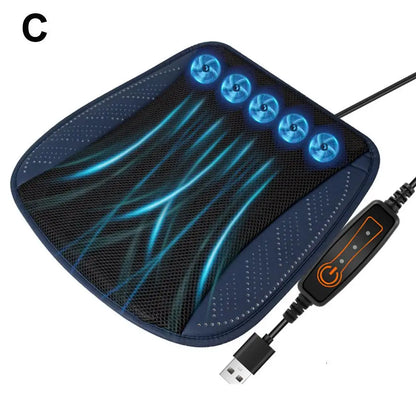 Luxury Car Seat Cooling Cushion with Built-in Fan | Summer Ventilated Seat Cover | Ultimate Heat Relief Driving Experience