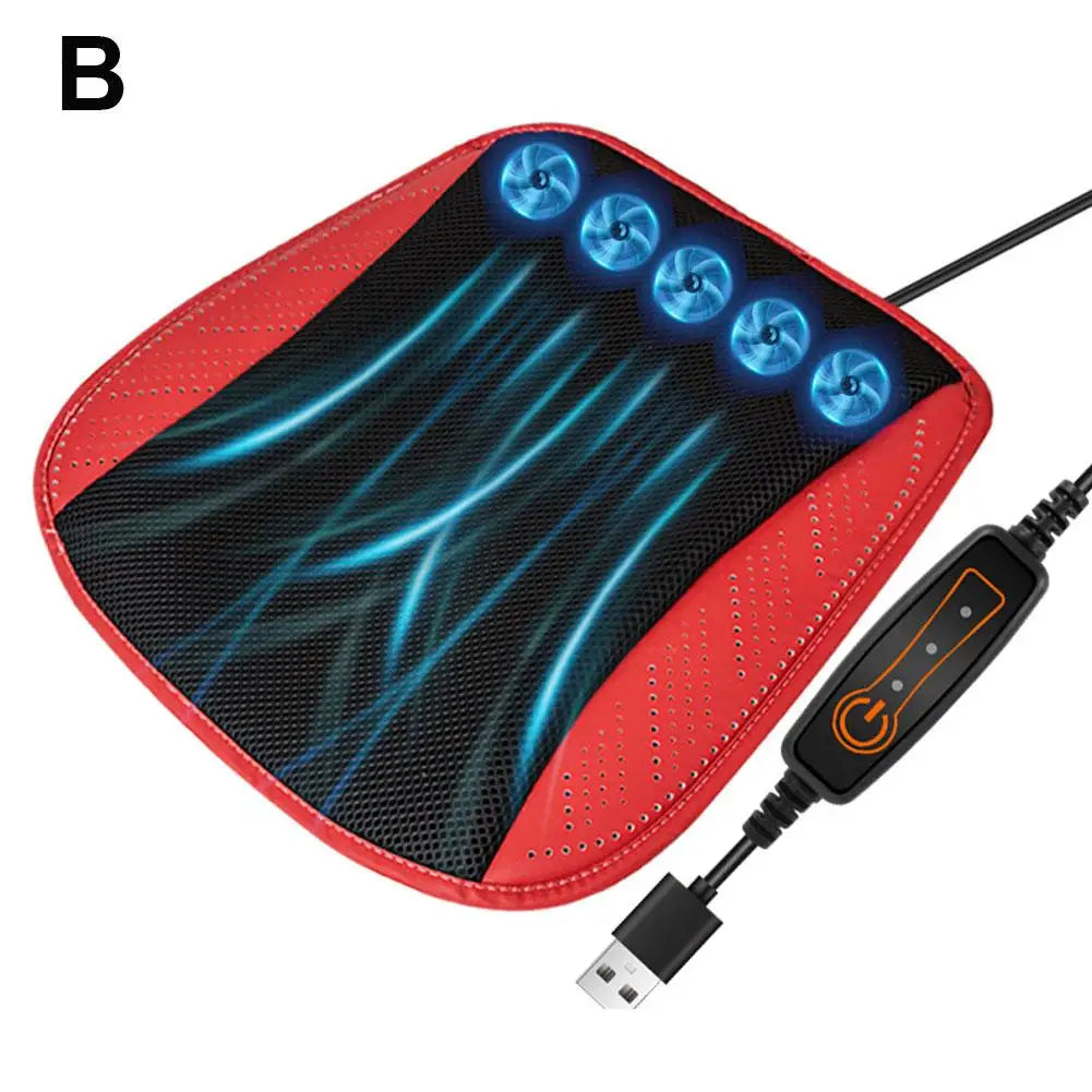 Luxury Car Seat Cooling Cushion with Built-in Fan | Summer Ventilated Seat Cover | Ultimate Heat Relief Driving Experience