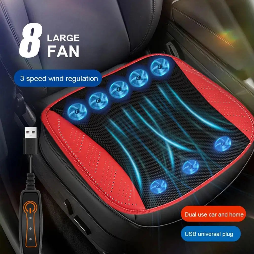 Luxury Car Seat Cooling Cushion with Built-in Fan | Summer Ventilated Seat Cover | Ultimate Heat Relief Driving Experience